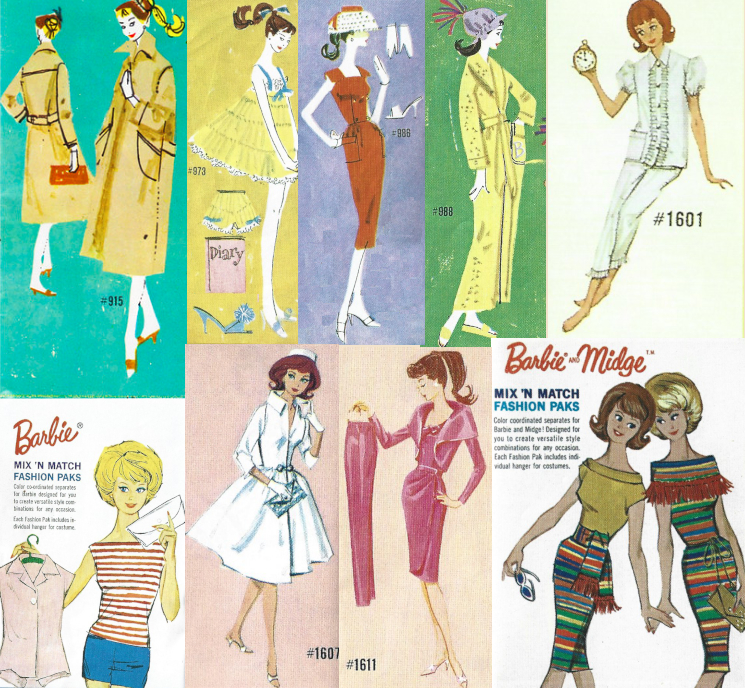 Vintage Mattel Barbie Midge clothes “Fashion Paks” “Ruffles´n lace
